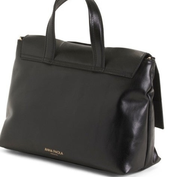 ANNA PAOLA Made In Italy Leather Woven Flap Satchel - Picture 3 of 14